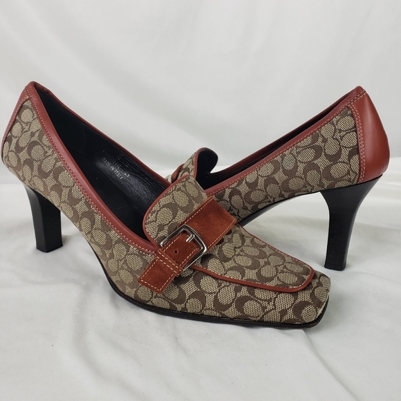Coach Signature Canvas Square Toe Heel - Picture 2 of 9